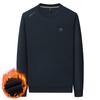 Men's Fleece-Lined Long Sleeve Wool Sweater - Casual Loose Fit, Autumn/Winter Style