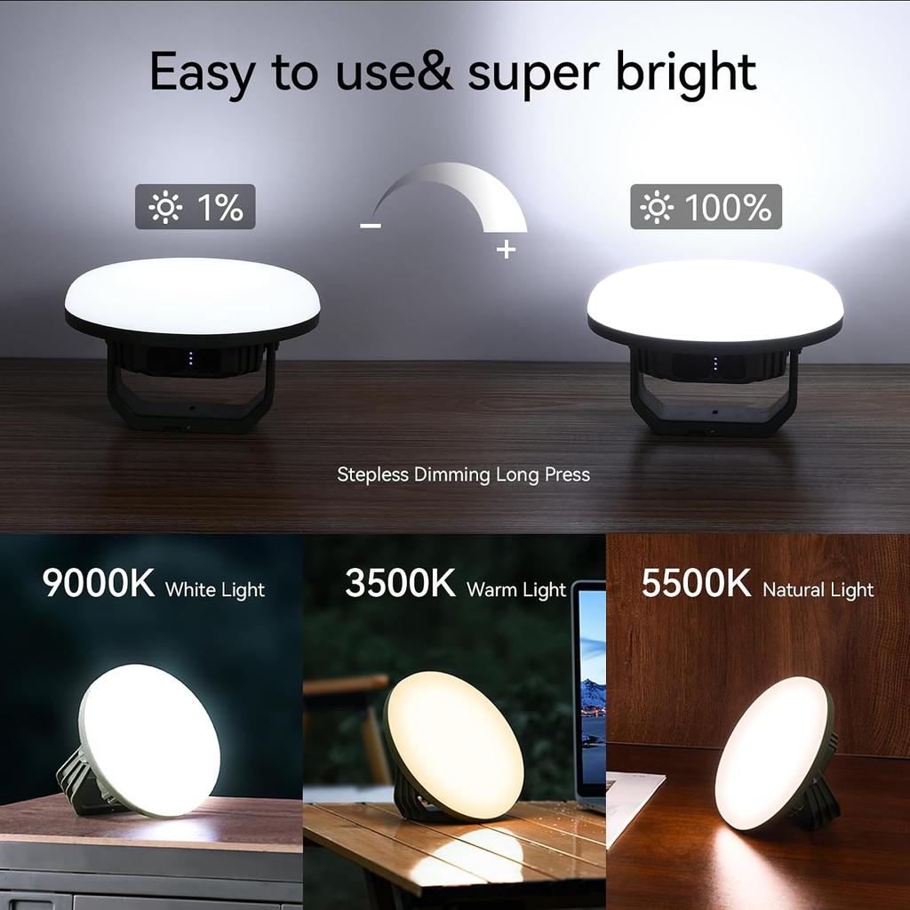 VAVOFO 42W 4000LM LED Camping Lantern Rechargeable, 10,000mAh Camping Lights, 3 Lighting Modes, IP65 Waterproof Flashlight , Portable Tent Light with