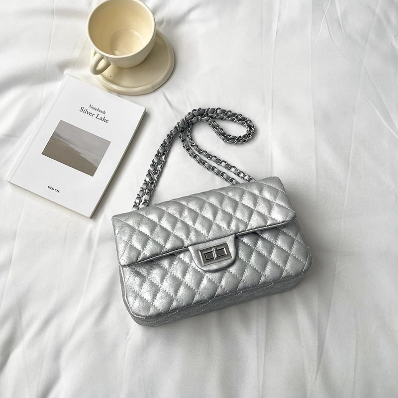 IELGY Large-Capacity Diamond Chain Bag All-Match Small Square Bag Can Be One Shoulder Can Cross-Body