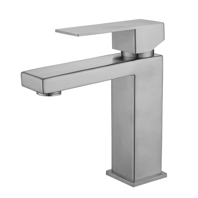 Modern Basin Faucet Bathroom Gold Black Chrome Faucet Deck Mounted Basin Sink Tap Mixer Hot & Cold Water Stainless Steel Faucet