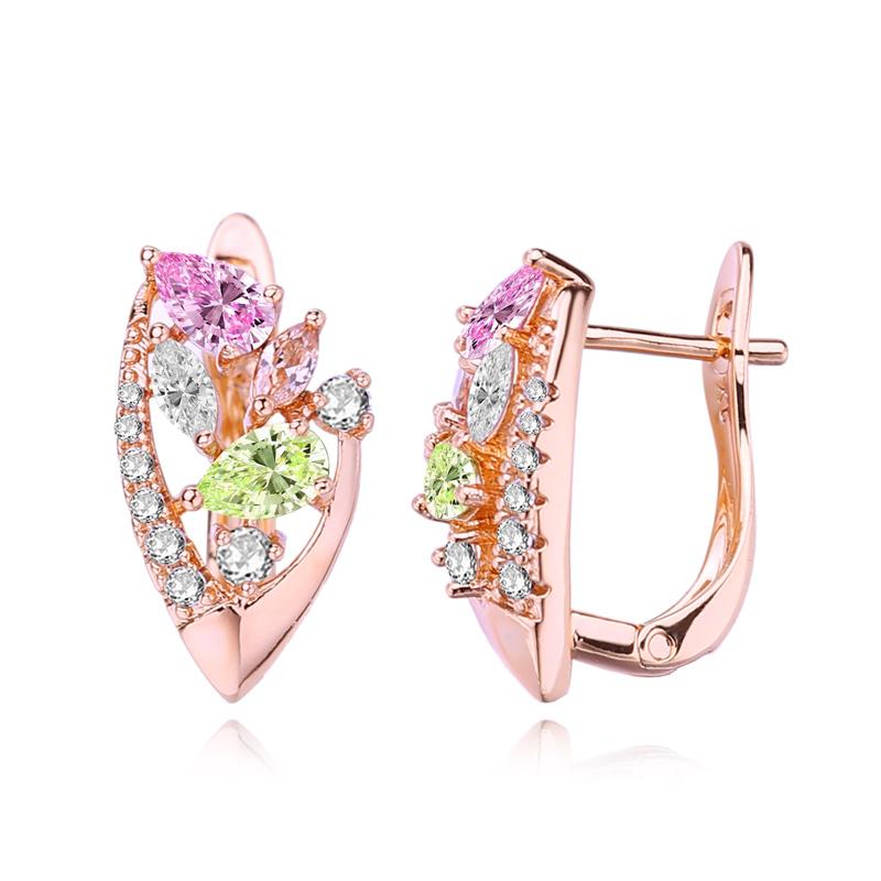 

Серьги-клипсы MINTHA, модные серьги цвета розового золота, свадебные повседневные модные украшения, серьги с геометрической формой из кубического циркония для женщин, свадебные серьги с геометрической формой A