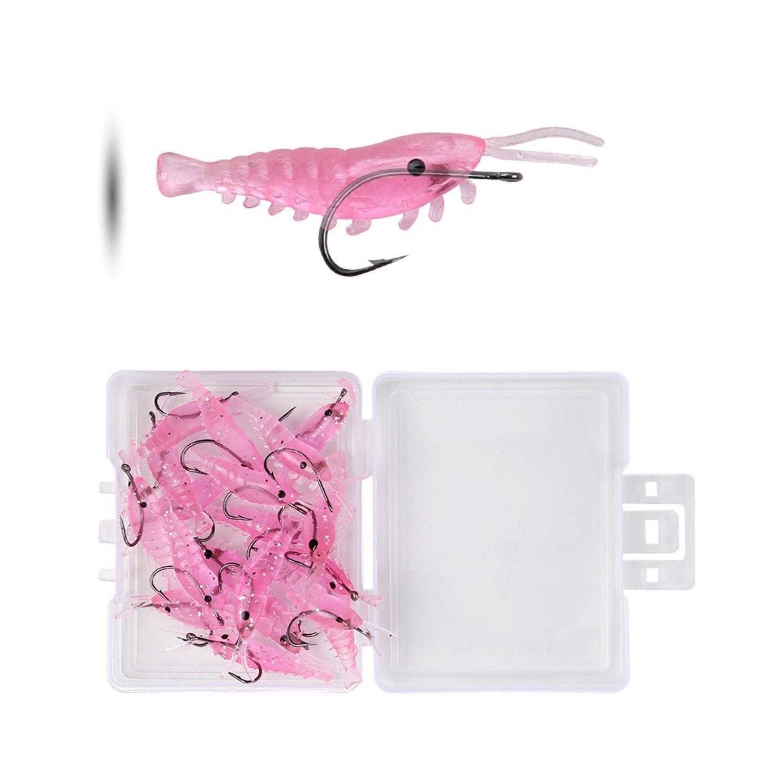

20PCS Artificial Shrimp Lures with Hook Floating Lures Simulation Shrimp Swimbaits Baits Floating Shrimp Soft Baits