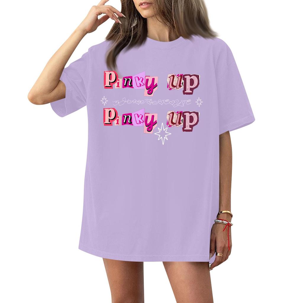 Women's Casual Fashion Round Neck Casual Print Short Sleeve T-Shirt Top