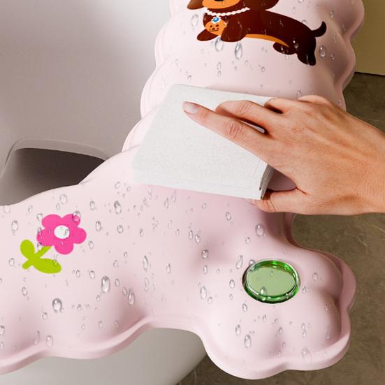 Assento de Vaso Sanitário Padrão Desenho Animado Antiderrapante Adesivo Descascar e Colar Protetor de Assento de Vaso Sanitário Autoadesivo Cobertura de Assento de Vaso Sanitário para Banheiro com Neutralizador de Odores de Aromaterapia