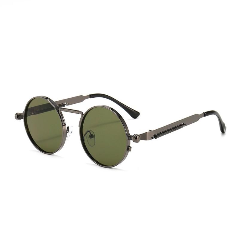 Classic New Punk Sunglasses Women Anti-Reflective Mirror Round Metal Sun Glasses Vintage Men Driving Glasses UV400