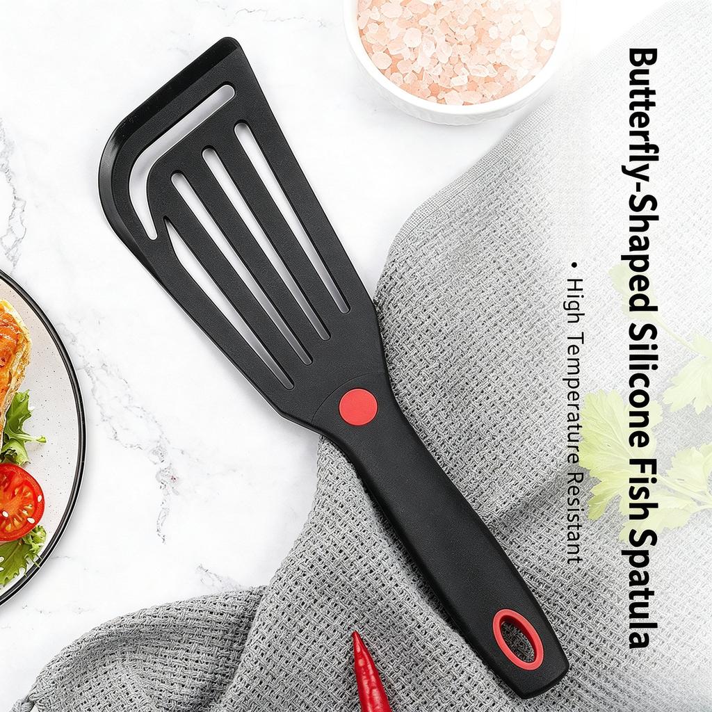 Heat Resistant Heat‑Proof Silicone Fish Spatula Non‑Stick Pan Special Steak Turner Food Grade Silicone Cooking Shovel