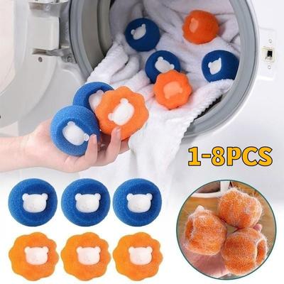 8pcs Magic Laundry Ball Kit Reusable Clothes Hair Cleaning Ball Washing Machine Filter Pet Hair Remover Ball for Cat and Dogs