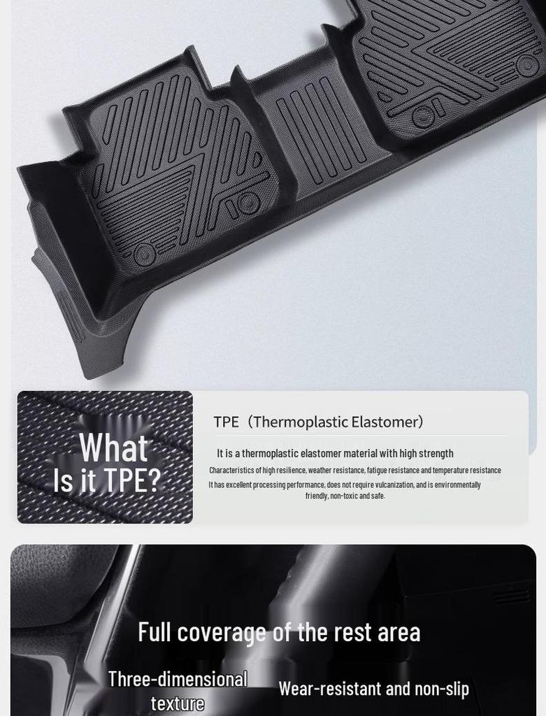 Volkswagen Teramont X Floor Mats, 17-24 Models, Fully Enclosed 7-Seater TPE