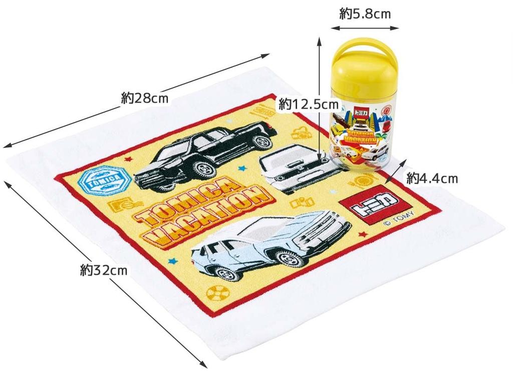 Skater Antibacterial Towel Set with Tomica Made in 32 x Case, 24, Japan, 30.5 cm, OA5AG-A