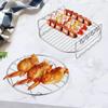 6/7/8 Inch Grill Stainless Steel Air Fryer Steam Grill with Grill Net Mini Steam Fish Net Grilled Fish Rack Air Fryer Accessorie