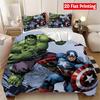 Heroes Cartoon Bedding Set, Super Team Duvet Cover With Pillowcases 75*50Cm, King Size Comforter Cover With Zipper For Kids Boys