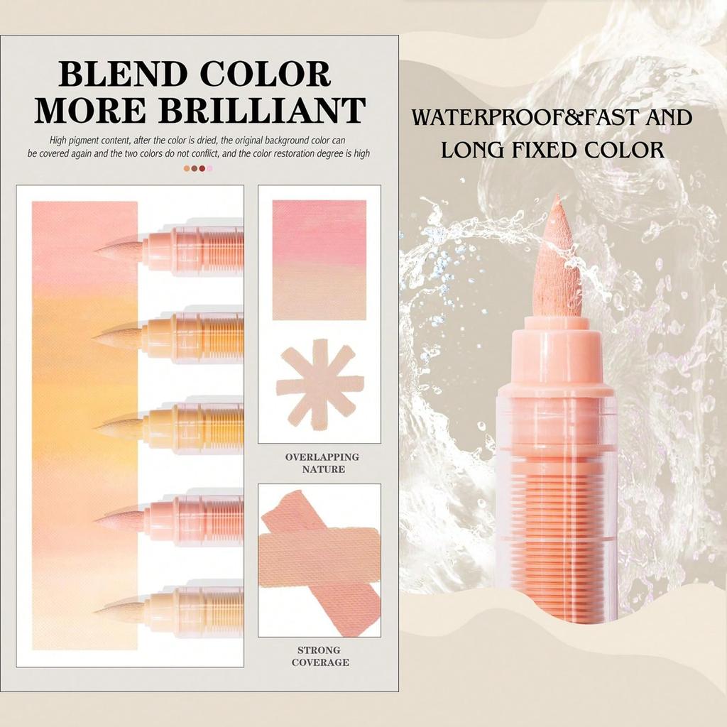 24-240 Colors Macaron/Skin Tones Art Markers,Soft Brush Tip Acrylic Paint Pens, Quick-Drying Waterproof Acrylic Paint Markers