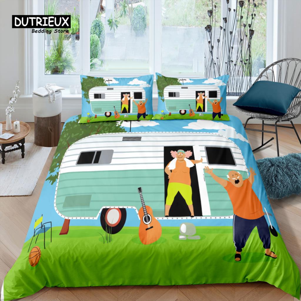 

Home Living Luxury 3D Camping Bedding Set Duvet Cover Pillowcase Kids Bedding Set Queen and King EU/US/AU/UK Size EU single(135x200cm)