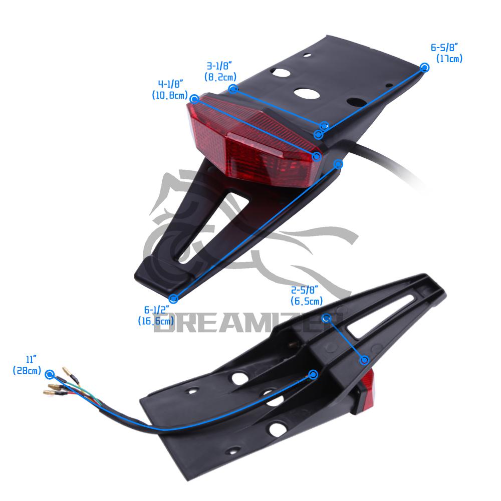 Universal 12V Enduro LED Rear Fender Brake Stop Tail Light Turn Signal Lamp Dirt Bike Off-road ATV Motorbike