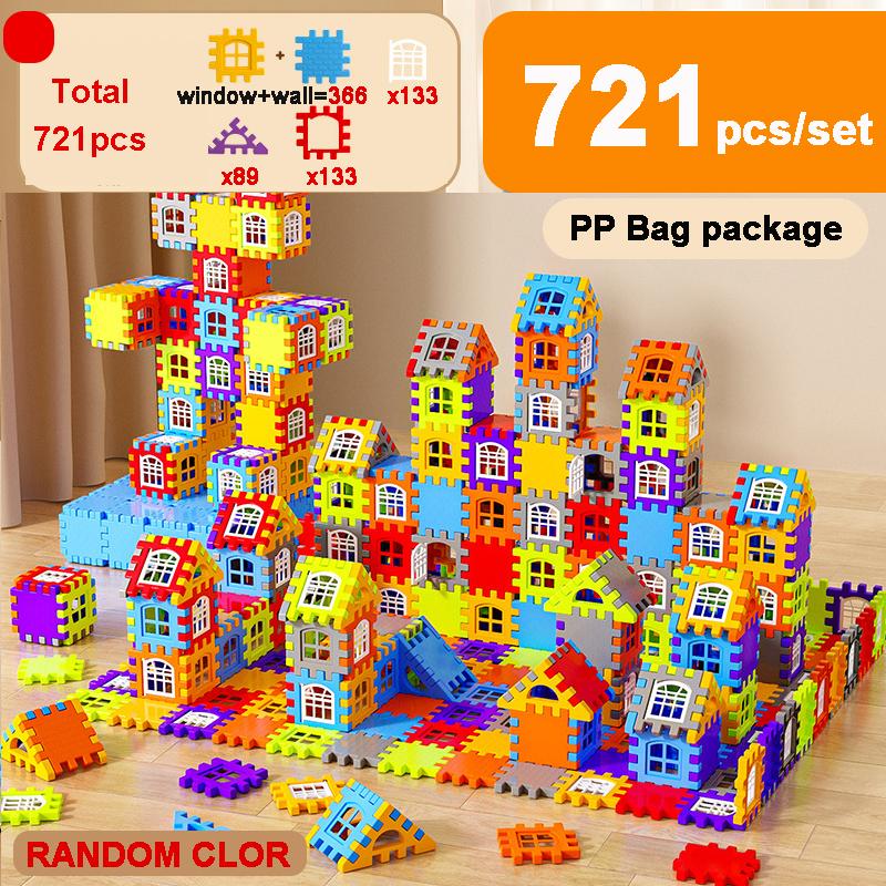 DIY Large Size Building Blocks Toy Simulated House Window with Big Capacity Storage Box Football Shape Small Seat Gifts for Kids