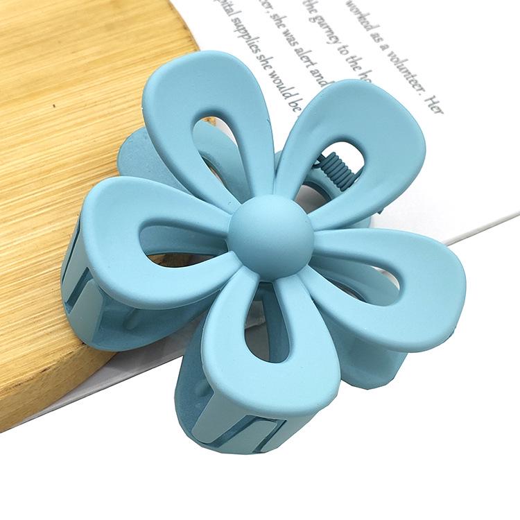 Matte Flower Hair Claw: Five-Petal Clip for Updo & Ponytail