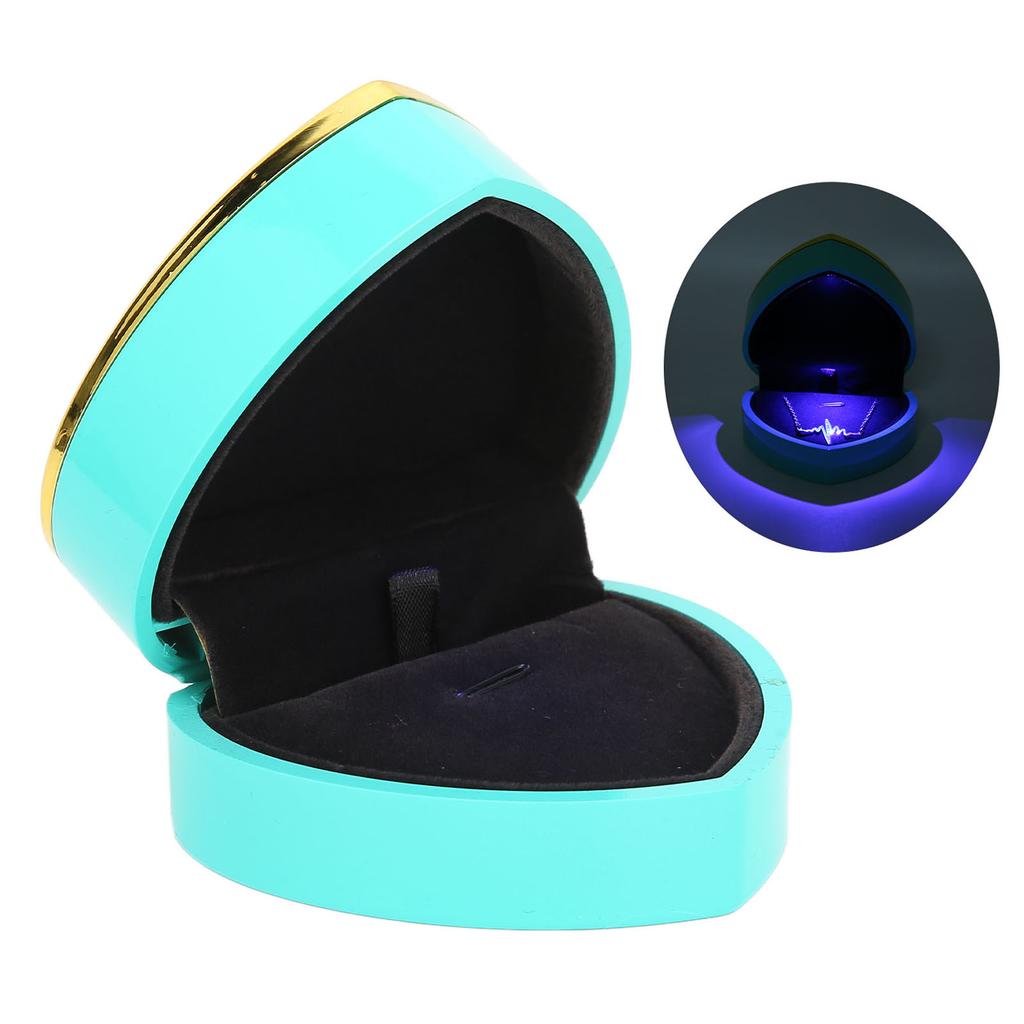 Heart Shaped Necklace Box Elegant Jewelry Display Gift Box with LED Light for Proposal Engagement