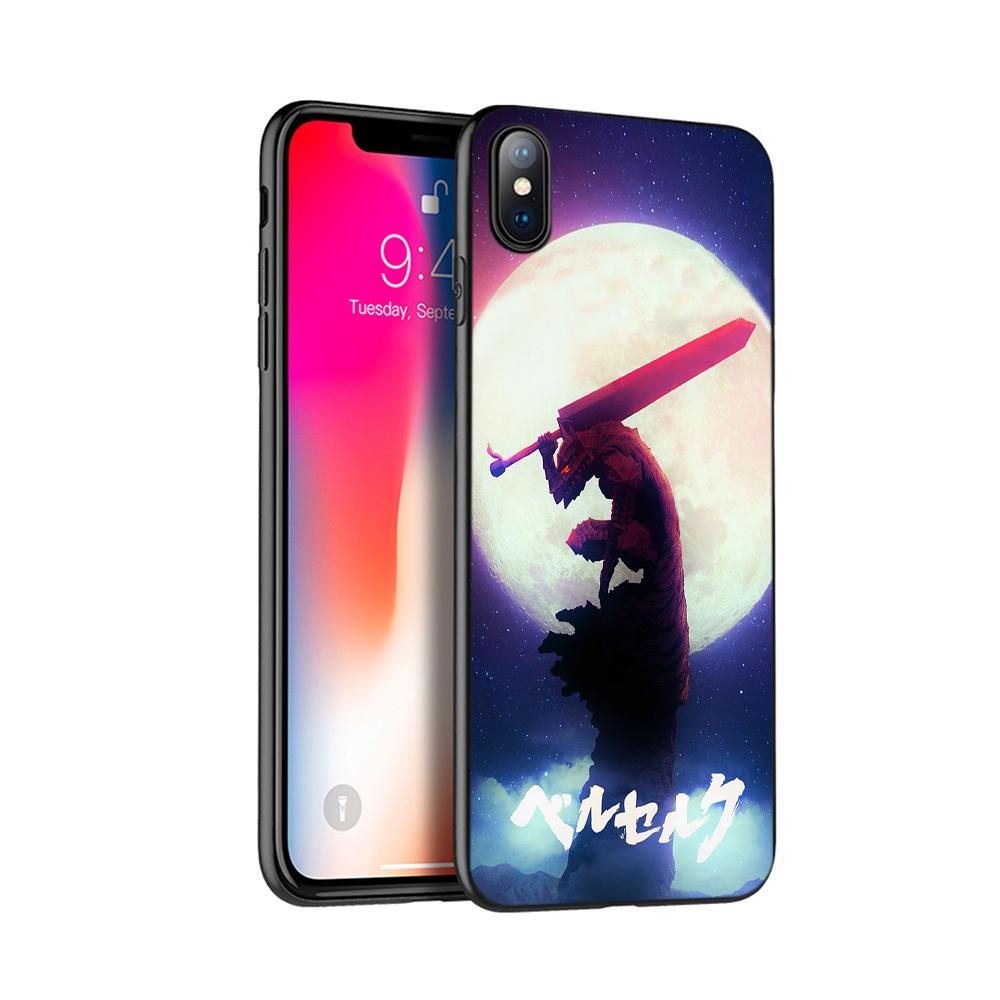 Black Tpu Case for Iphone 5 5s SE 2020 6 6s 7 8 Plus X 10 Case Cover for Iphone XR XS 11 Pro MAX Case Berserk Guts Anime Cool