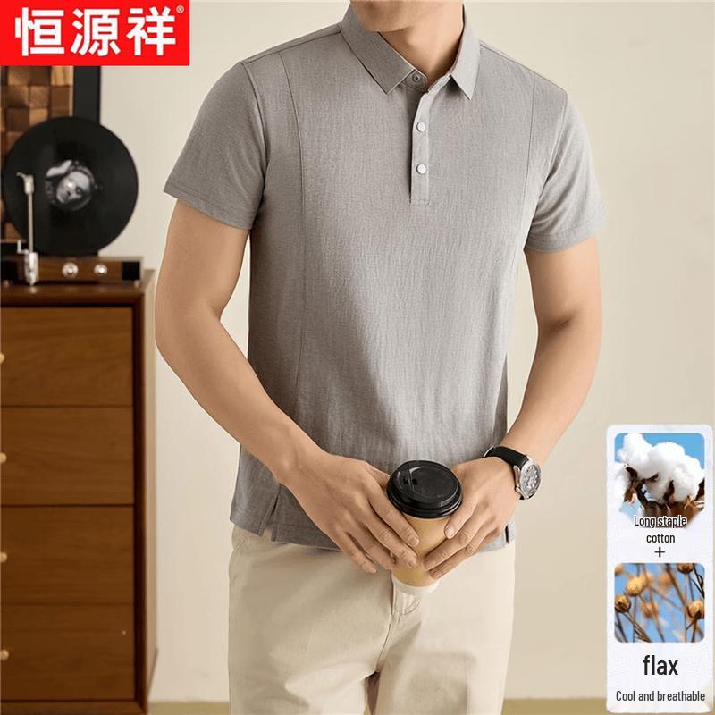 Men s Premium Linen Blend Cooling Polo Shirt 3XL