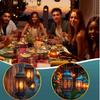 400Mah Solar LED Hanging Light Black Outdoor Lantern Lights  Solar Light Accessories