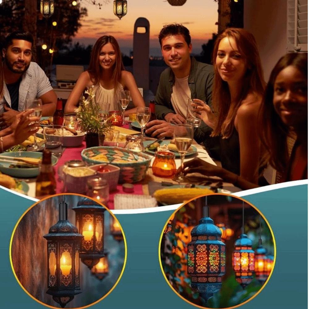 400Mah Solar LED Hanging Light Black Outdoor Lantern Lights  Solar Light Accessories