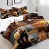 Beardeer Woodland Country Cottage Three-Piece Quilt Cover Digital Printing Bedding Set Bed Cover