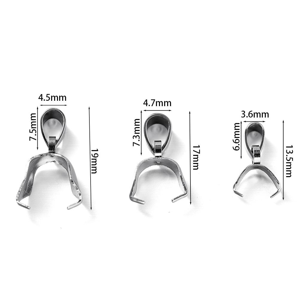 20Pcs Stainless Steel Pendant Clasps Pinch Clip Bail Hooks Connector Fermoir Connecteur Collier for DIY Necklace Jewelry Making