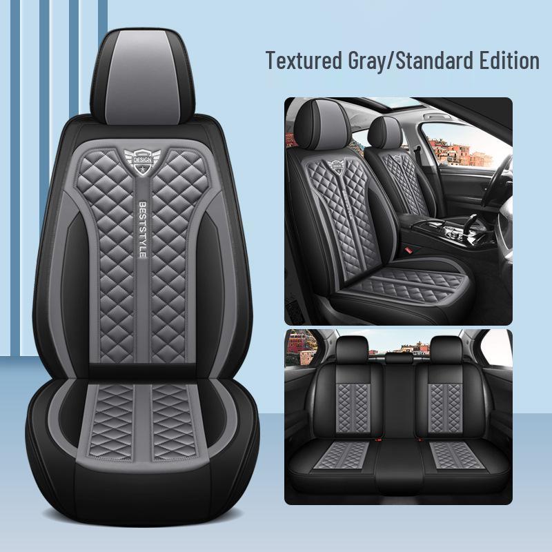 Universal Four-Season Cartoon Leather Car Seat Cushion Set for Five Seats