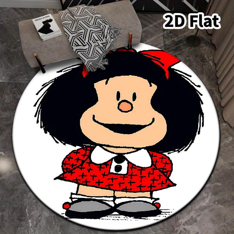 Mafalda Round Area Rug Carpet Rug For Living Room Bedroom Sofa Playroom Decor Nonslip Floor Mat