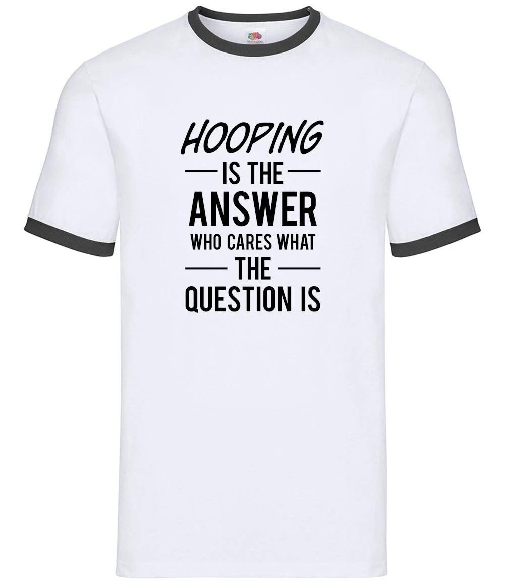 Hooping Is The Answer - Mens Ringer - Hooper Hula Hobby Fitness Sport XXXL