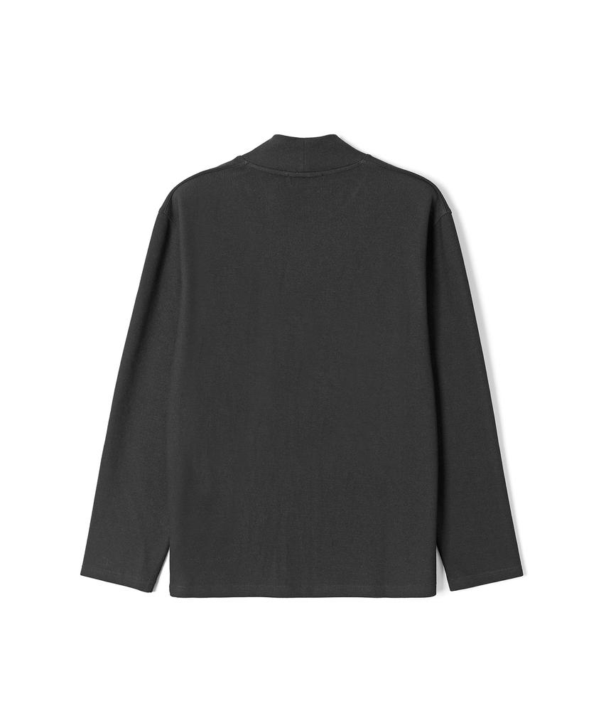 ADHOC Men'S Basic Mock Neck T-Shirt (Black) (Hb9Lt08)