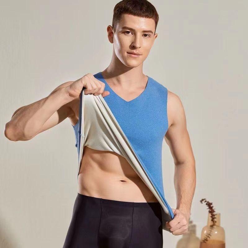 Men's Seamless Windproof Fleece V-Neck Sleeveless Vest