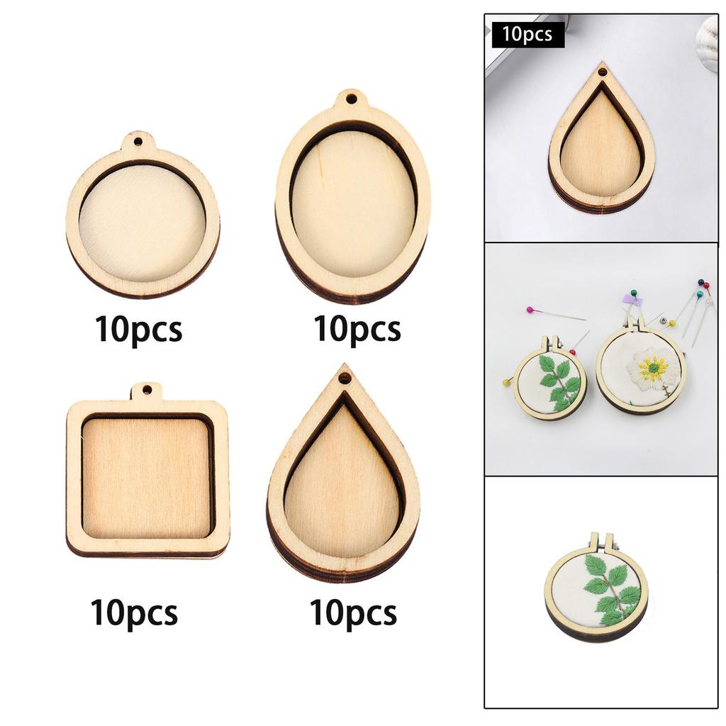 10 Pieces Small Cross Stitch Hoops for DIY Hanging Ornament Handy Sewing