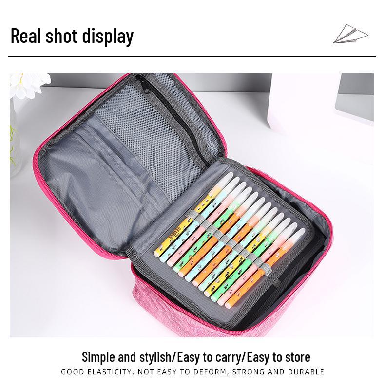 Vodotěsné pouzdro na 72 barevných tužek pro studenty - Multifunkční úložná taška na skicování s pravítkem