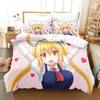 3DAnime Miss Kobayashi's Dragon Maid Bedding Set Duvet Cover Bed Set Quilt Cover Pillowcase Comforter King Queen Size Boys Adult
