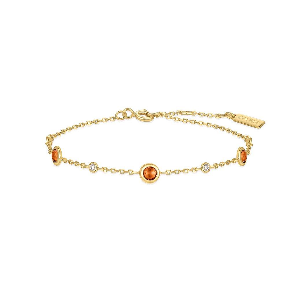 Gold Nano Gem Station 925 Silver Bracelet B066-01G