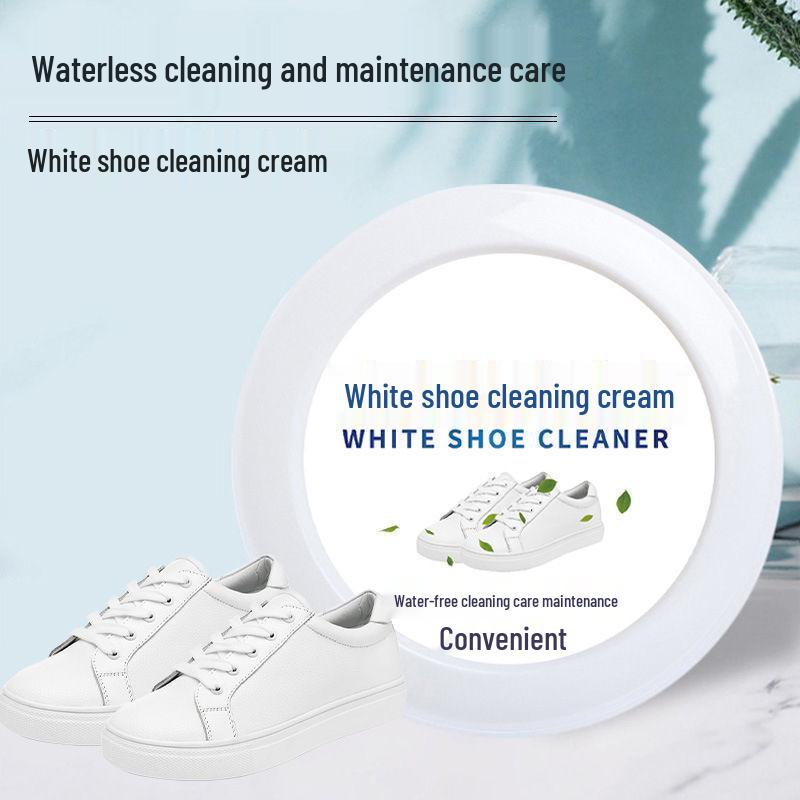 Shoe Cleaner: Multifunctional White Shoe Cream & No-Wash Brush for Whitening, De-Yellowing, and Stain Removal.
