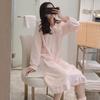 Sweet Flannel Princess Pajamas: Mid-Length Korean-Style Loose Coral Fleece Sleep Dress