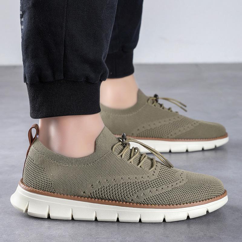

Trendy casual shoes men s breathable fly-woven large-size sneakers 39 чёрный
