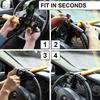 Universal Car Steering Wheel Anti-Theft Lock - Car Anti-Theft Device, Car Security Lock, Made of Durable Carbon Steel, Anti-Picking, Comes with Key
