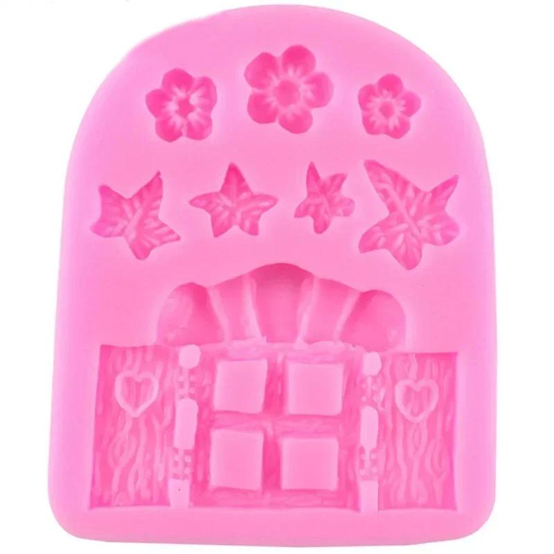 Creative Styling Handmade Mold Fairy Door Combination Snail Mushroom Sugar Cake Silicone Decoration Accessories Cake Tools