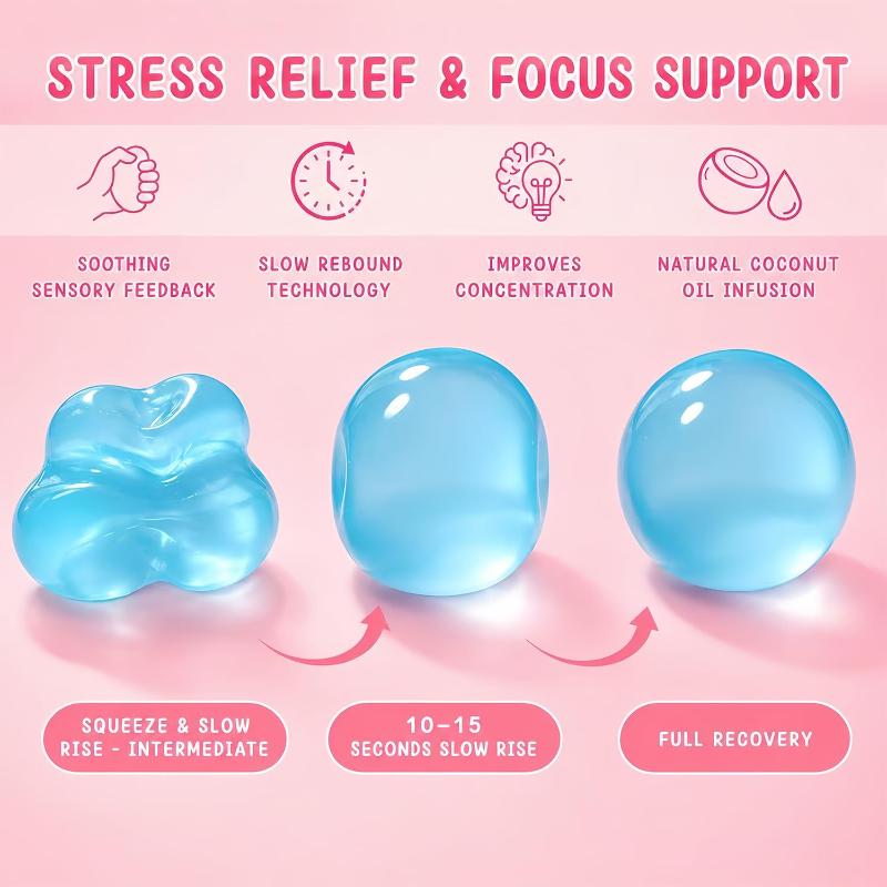 Coconut Oil Pressure Ball Soft Novelty Toy Slow Rebound Portable Desktop Squeezer For Relaxation And Stress Relief