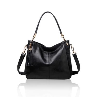 Fashionable New Top Layer Cowhide Shoulder Bag Tassel Simple and Versatile Genuine Leather Shoulder Bag for Women