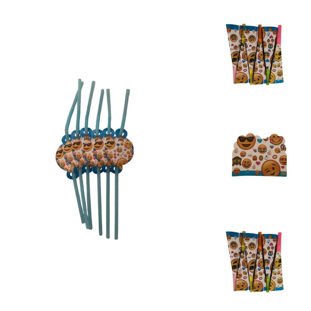 Emoji Expression Theme Tableware Set With Disposable Plates Cups Napkins For Kids Parties