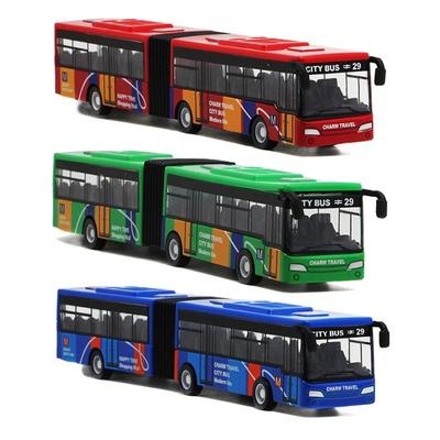 1/64 Diecast Alloy City Bus Pull Back Cars Kinderspielzeugauto Trägheitsfahrzeugmodell Spielzeug Lernspielzeug für Kinder Geschenk Jungen Spielzeug