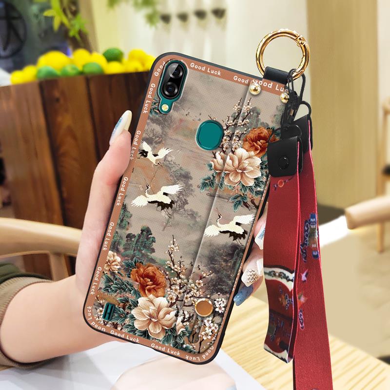 Soft case Silicone Phone Case For Blackview A60 Pro Waterproof Back Cover Kickstand Anti-knock Anti-dust Durable Lanyard