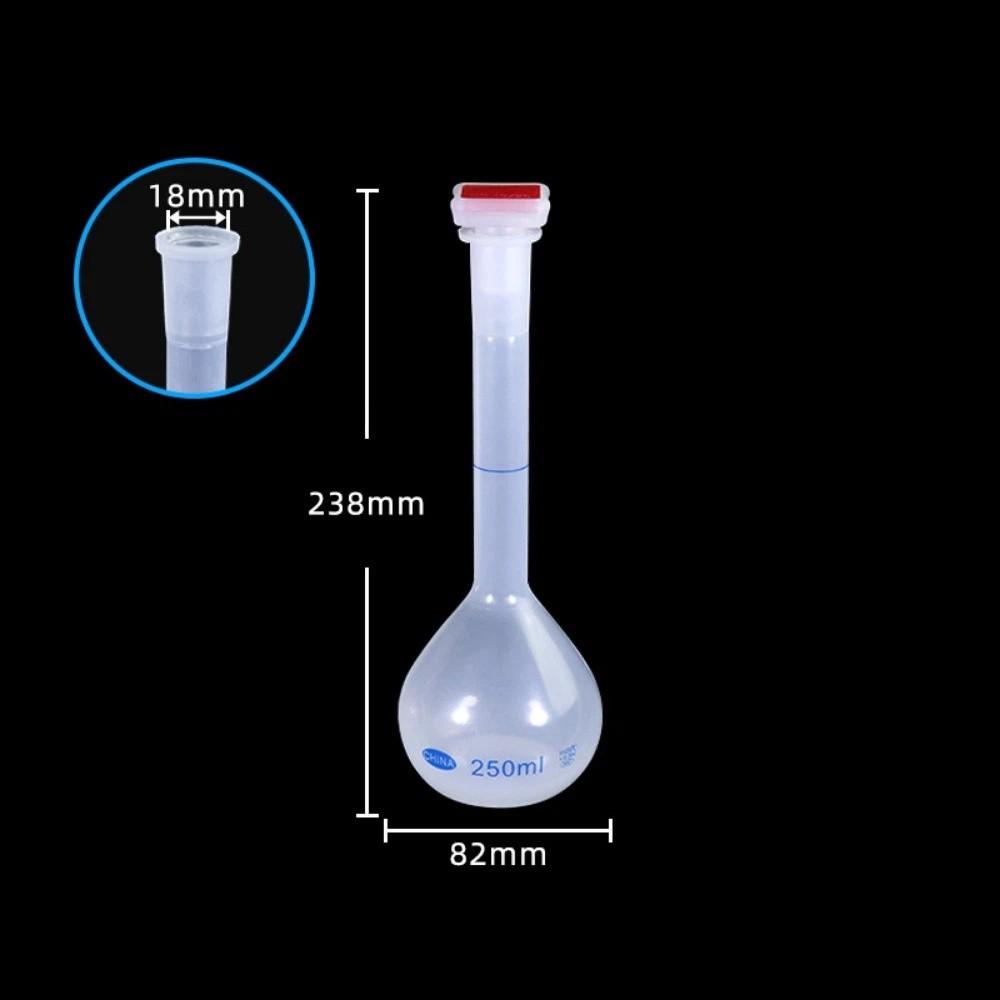 25/50/100/250/500/1000ml Messkolben mit Stopfen Langer Hals Messkolben Kunststoff Graduierte Flasche
