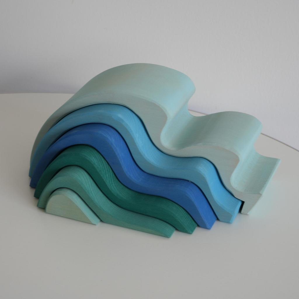 Montessori Wooden Wave Building Blocks - Educational Toy for Early Childhood Development