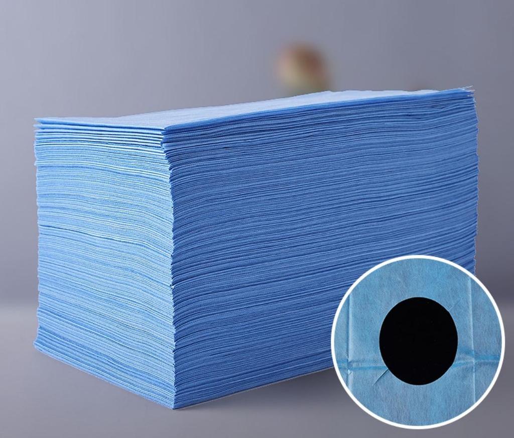 100 Disposable Waterproof Bed Sheets with Hole, Non-woven, Oil-Proof, Sterile, and Breathable for Beauty Salons.