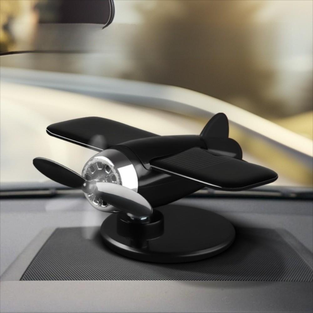 360° Rotary Car Solar Airplane Ornaments Mini Solar Powered Aircraft Ornaments  Dashboard Ornament